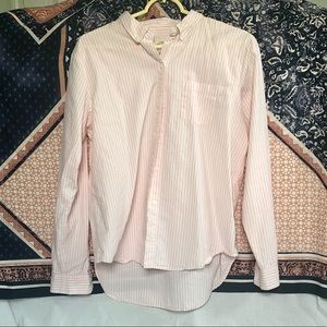 Universal Thread Pink White Striped Button Down